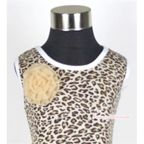 Leopard Tank Tops With One Goldenrod Rose TL007 